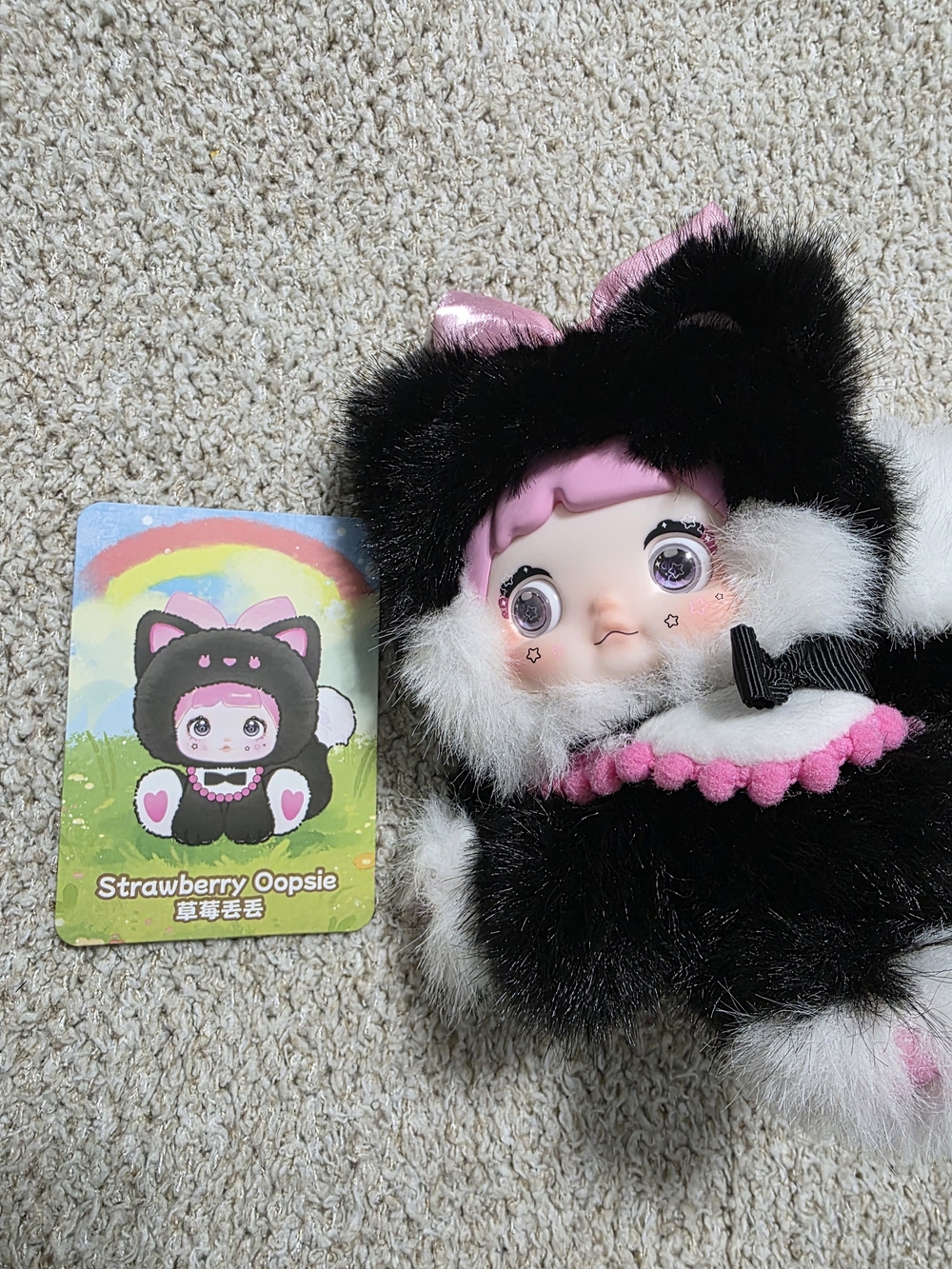 Nommi Strawberry Oopsie Plush Cat Doll